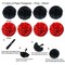 Party Decoration, 21 Pcs Black and Red Hanging Paper Fans Pom Poms Flowers, Garlands String Polka Dot and Triangle Bunting Flags for Minnie Mouse Birthday Parties Baby Showers Wedding